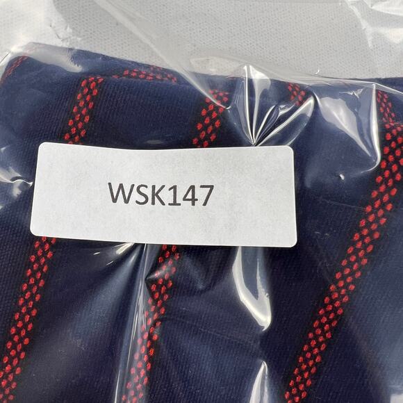 Carlisle Navy & Red Stripe Zip Front Straight skirt Yellow Zipper Size 16 - Picture 11 of 11